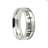 Sterling Silver Wide Ogham Celtic Wedding Ring 7.2mm