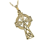 10k Yellow Gold Medium Filigree Celtic Cross 29.3m