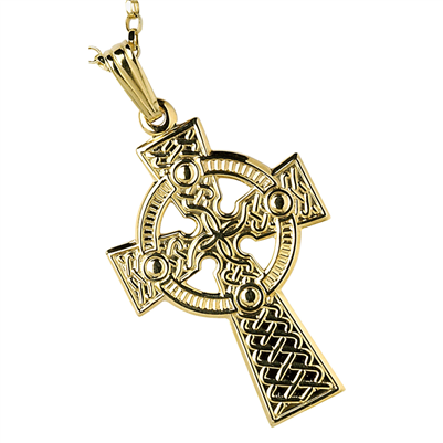 10k Yellow Gold Medium Traditional Celtic Cross 27.2mm