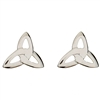 14k White Gold Trinity Knot Celtic Stud Earrings