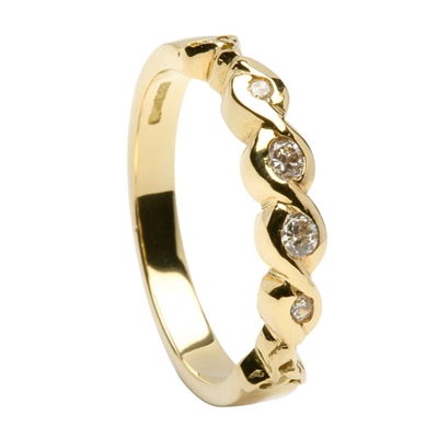 14k Yellow Gold Diamond Eternity Celtic Engagement Ring