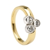 14k Yellow Gold 3 Stone Diamond Celtic Engagement Ring