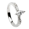 14k White Gold Diamond Trinity Knot Celtic Engagement Ring