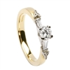 14k Yellow Gold Diamond Trinity Knot Celtic Engagement Ring