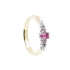 14k White Gold Pink Sapphire & Diamond Trinity Knot Celtic Engagement Ring
