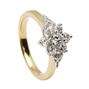 14k Yellow Gold Diamond 0.85cts Cluster Celtic Engagement Ring