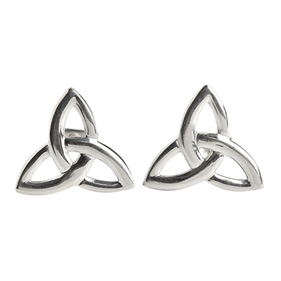 14k White Gold Trinity Knot Celtic Stud Earrings