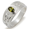 Sterling Silver & Peridot Ladies Celtic Ring