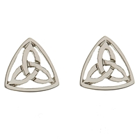 10k White Gold Small Trinity Knot Celtic Stud Earrings