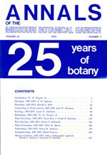 Annals of the Missouri Botanical Garden 61(1): 25 Years of Botany