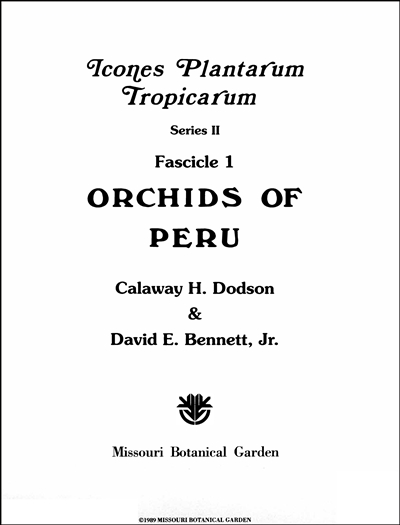 Icones Plantarum Tropicarum, Series II, Fascicle 1: Orchids of Peru