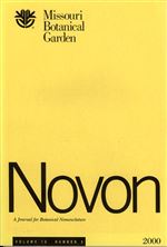 NOVON 10(3), A Journal for Botanical Nomenclature