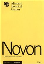 NOVON 11(1), A Journal for Botanical Nomenclature