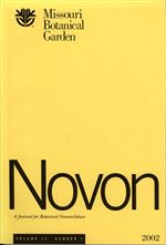 NOVON 12(1), A Journal for Botanical Nomenclature