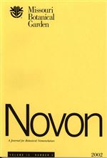 NOVON 12(3), A Journal for Botanical Nomenclature