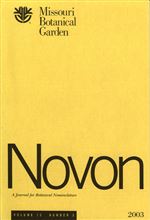 NOVON 13(3), A Journal for Botanical Nomenclature