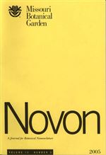 NOVON 15(3), A Journal for Botanical Nomenclature
