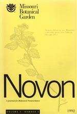 NOVON 02(4), A Journal for Botanical Nomenclature
