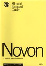 NOVON 04(1), A Journal for Botanical Nomenclature