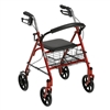 Four Wheel Walker Rollator with Fold Up Removable Back Support, Red