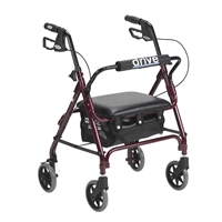 Junior Rollator with Padded Seat, Red