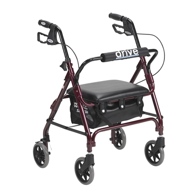 Junior Rollator with Padded Seat, Red