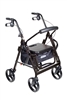 Duet Dual Function Transport Wheelchair Walker Rollator, Black