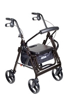 Duet Dual Function Transport Wheelchair Walker Rollator, Black