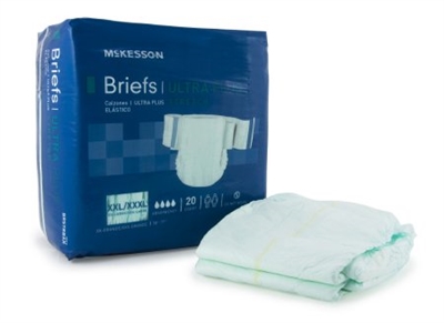 Adult Incontinent Brief McKesson Tab Closure 2X-Large / 3X-Large Bag of 20
