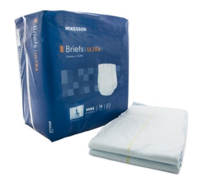Adult Incontinent Brief McKesson Ultra Tab Closure Large Case of 72