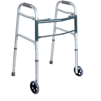 BodyMed 2 Button Folding Walker with 5" Wheels