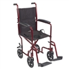 Lightweight Transport Wheelchair, 17" Seat, Red