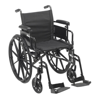 Cruiser X4 Lightweight Dual Axle Wheelchair with Adjustable Detachable Arms, Desk Arms, Swing Away Footrests, 18" Seat