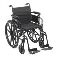 Cruiser X4 Lightweight Dual Axle Wheelchair with Adjustable Detachable Arms, Desk Arms, Swing Away Footrests, 20" Seat