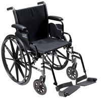 Cruiser III Light Weight Wheelchair with Flip Back Removable Arms, Desk Arms, Swing away Footrests, 16" Seat