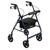Aluminum Rollator with Fold Up and Removable Back Support and Padded Seat  Blue
