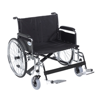 Sentra EC Heavy Duty Extra Wide Wheelchair, Detachable Full Arms, Swing away Footrests, 26" Seat