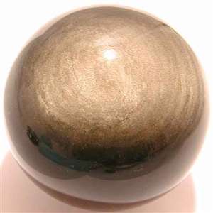 Gold sheen obsidian sphere
