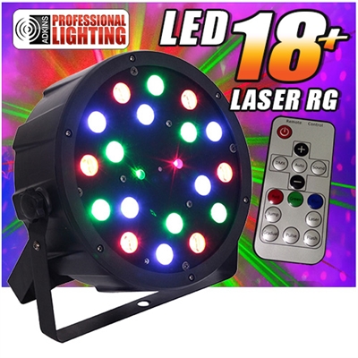 Adkins Pro Lighting LED-18-LASER-RG Color Mixing LED Par Can w/Laser