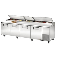 True TPP-119 Refrigerated Pizza Prep Table, 119", Four Section