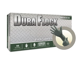 Micro Flex Dura Flock 8 mil Flock-lined Green Nitrile Glove - XL - 50/Box