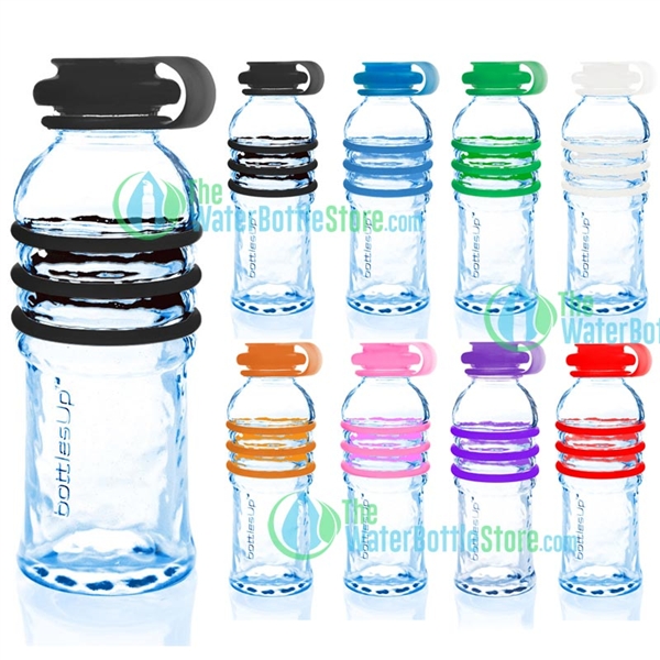 BottlesUp 16oz Glass Water Bottle with Silicone Rings