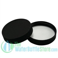 53mm 53-400 Black Plastic Ribbed Matte Lid with F217 Liners