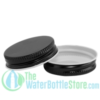 Replacement 38mm Black Metal Lid Cap with Plastisol Liner