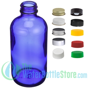 Cobalt Blue Boston Round Glass Bottle