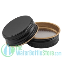 Replacement 28mm Black Metal Lid Cap with Plastisol Liner