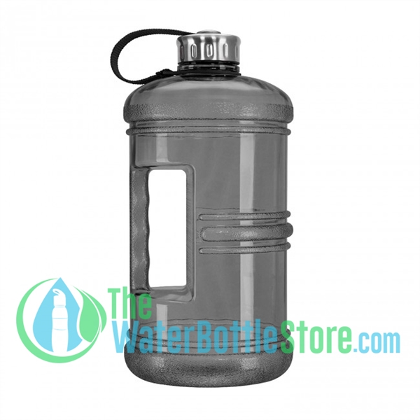 3 Liter 100oz Black Reusable Water Bottle Handle Steel Cap