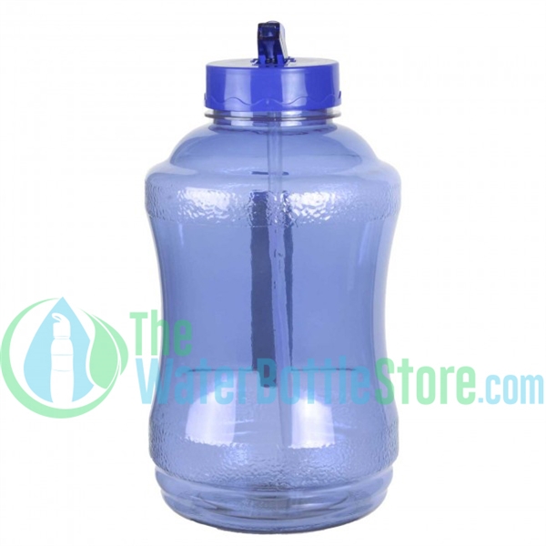 Half Gallon 56oz Blue Water Bottle Straw Handle