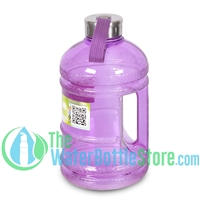 Half Gallon 64oz Purple Water Bottle Handle & Steel Cap