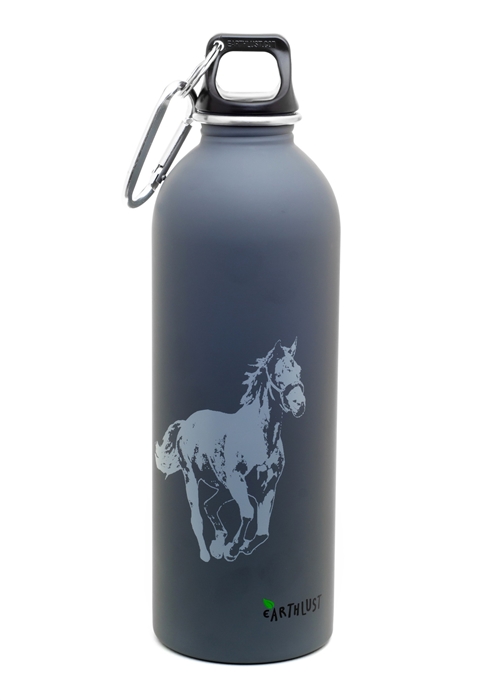 EarthLust 1 Liter Horse Designer Stainless Steel Water Bottle